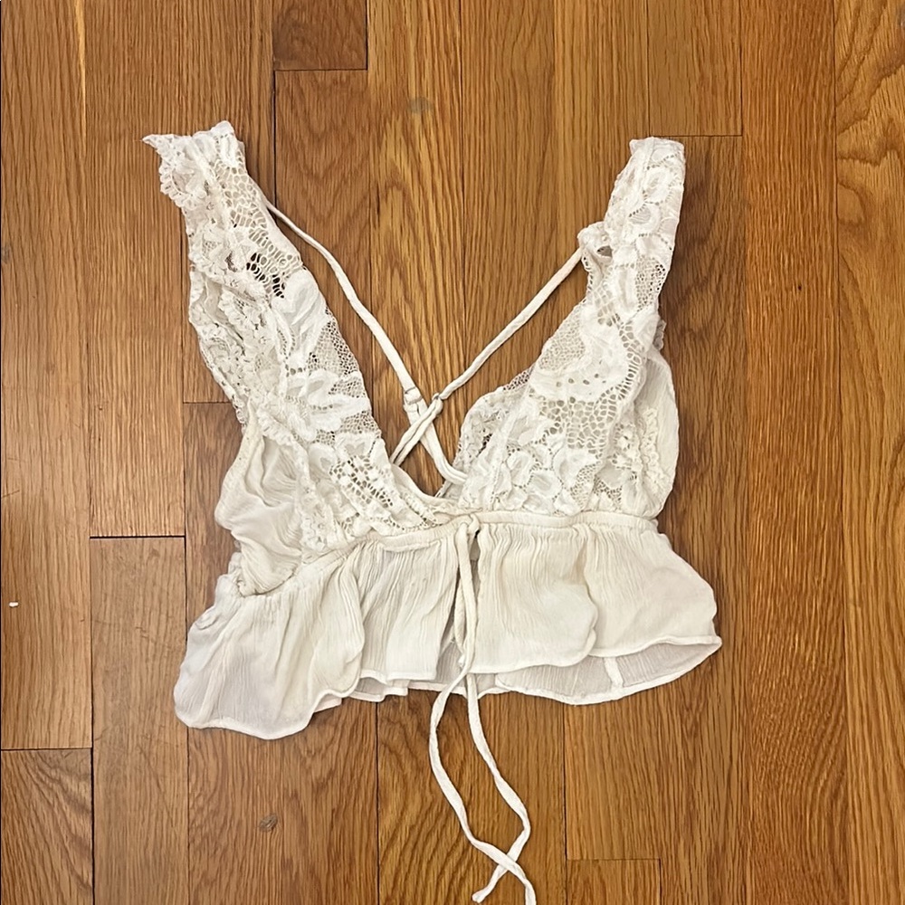 Free People White Lace Bralette